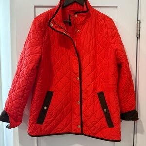 Talbots Tangerine Quilted Puffer Jacket